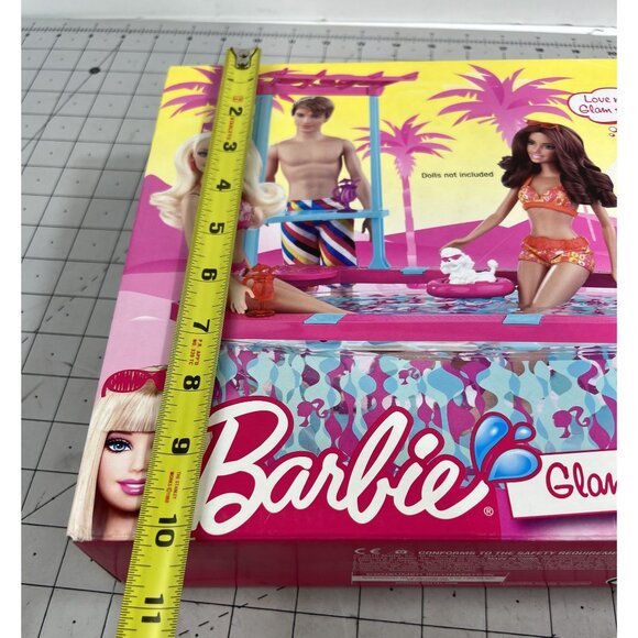 Barbie Glam Pool Blue/Pink Playset with Slide New In Box Rare! - Picture 9 of 10